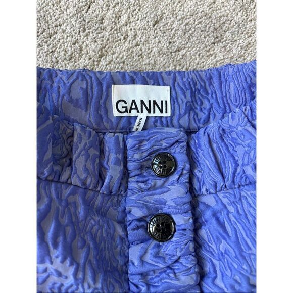 NWOT Ganni Women 3D Jacquard Mini Skirt in Blue Iris Sz4 $375 D6 - Picture 7 of 12